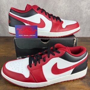 Air Jordan 1 Low Bulls Reverse Black Toe Size 15 553558-163 Red Men’s Shoes Rare